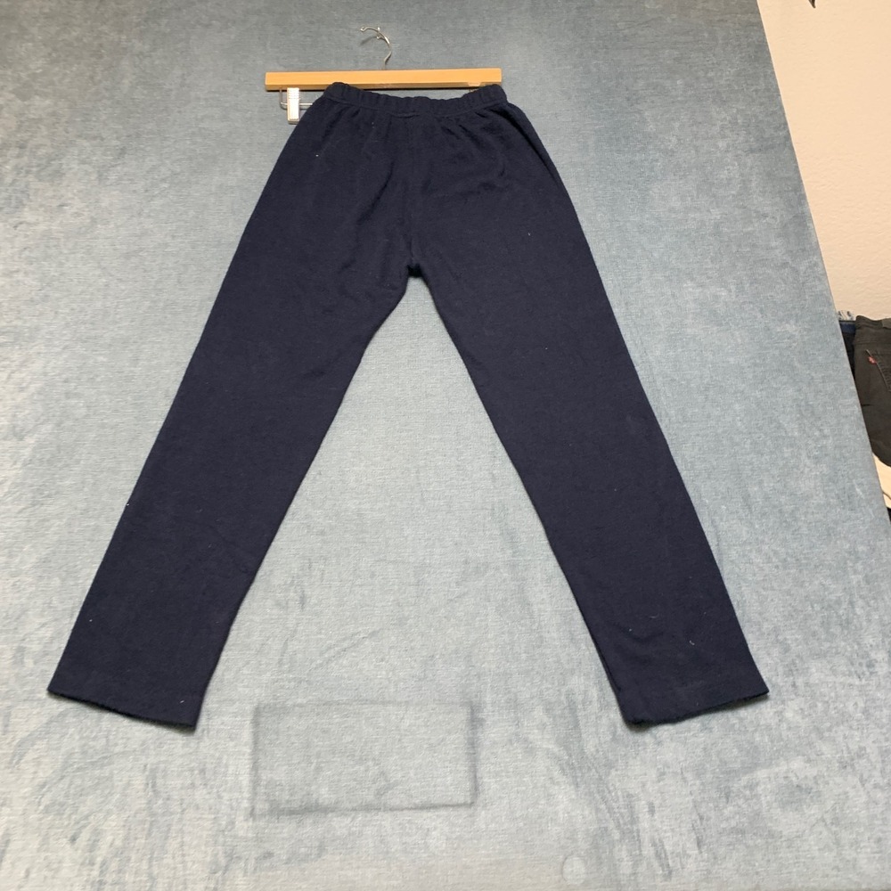 Karen Lessly Pants Womens Small Navy Blue Straight Leg Elastic Waist Casual Wear